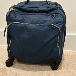 Tumi 4 wheeled compact briefcase/ carry-on Blue and Gold